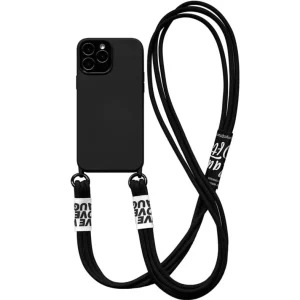 "3STRG" Coque iPhone Silicone Antichocs avec Cordon Noir - URB1™