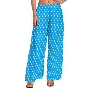 Pantalon Large Pois Bleus Femmes Plage
