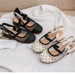 Sandales Maille Pois Fille Princesse Élégante