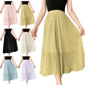 Jupe Plissée Mousseline Soie Pois Chic