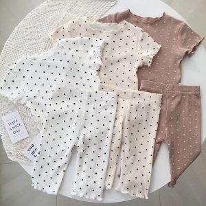 Ensemble Pyjamas Bébés Filles Été Pois