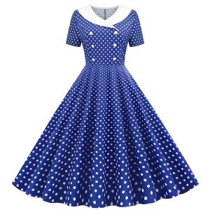Robe Vintage Pois Femme Chic Unique