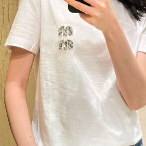 T-Shirt Manches Courtes Polyvalente Printemps Été Pois