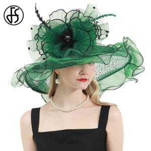 Chapeaux Tri Vert Élastique Femmes