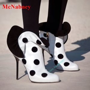 Bottines Volants Femme Hiver Talons Hauts