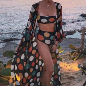 Maillot Bain Vintage Pois Noir