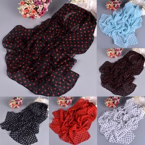 Écharpes Mousseline Pois Douces Femmes