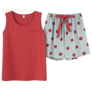 Pyjama D&rsquo;Été Femme Violet À Pois