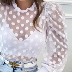 T-Shirt Transparent Sexy Slim Pois