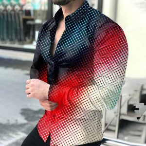 Chemise Luxe Hommes Élégance Pois Unique