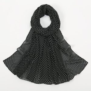 Hijab Instantané Femme Mousseline Pois