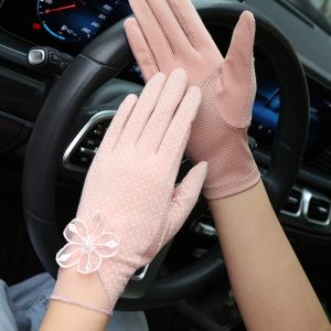 Gants À Pois En Soie Antidérapants Respirants – Protection Solaire UV