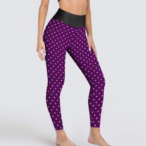 Legging Sexy Pois Violets Yoga Femme