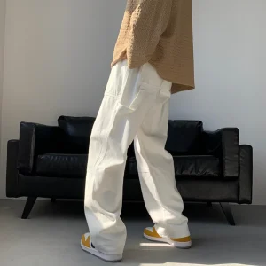 "BAGGY" Pantalon Jean Denim Blanc Large Streetwear - URB1™