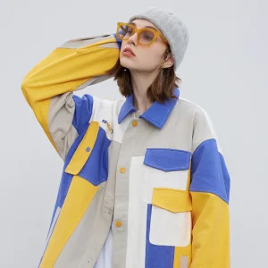 "BESTUFF" Veste en Jean Brodée Bleu Jaune - URB1™
