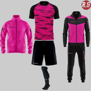 Pack Givova Ma 035 – Kit Club Essentiel (Maillot + Short + Chaussettes + Coupe-vent)