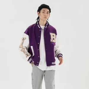 "B" Veste Bombers Versity Jacket Violet - URB1™