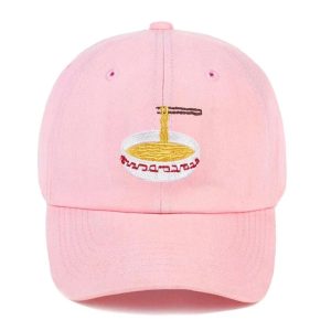 "NUDDLES" Casquette baseball streetwear Rose - UBR1™