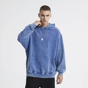 "DLVD" Sweat-shirt Hoodie à capuche Délavé Bleu - URB1™