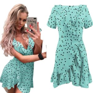 Robe A Pois Courte Tunique Femme