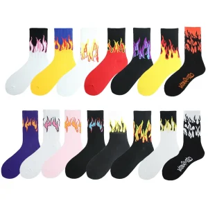 "FLAMMES" Chaussettes Montantes Streetwear - URB1™