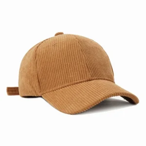 "CAP" Casquette Baseball Snapback en Velour Beige Foncé - URB1™