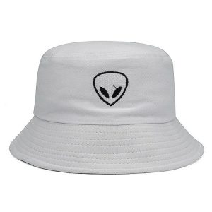 "ALIEN" Chapeau Bob Blanc Streetwear Brodé - URB1™