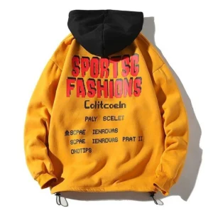 "SPORT" SWEATSHIRT HOODIE À CAPUCHE JAUNE - URB1™