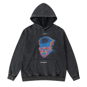 "CHOIZE" Sweat-shirt Hoodie à capuche Noir Délavé - URB1™