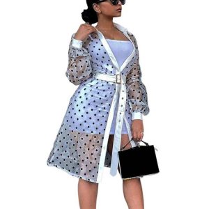 Robe Manche Longue A Pois Boite De Nuit