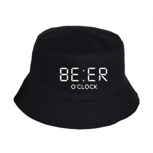 "BEER" Chapeau Bob Noir Imprimé - URB1™