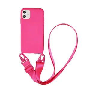 "STRAP" Coque iPhone Silicone Antichocs avec Cordon Rose - URB1™