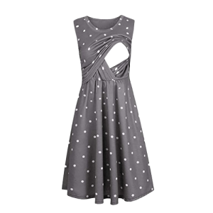 Robe De Grossesse À Pois Sequins Verte Longue