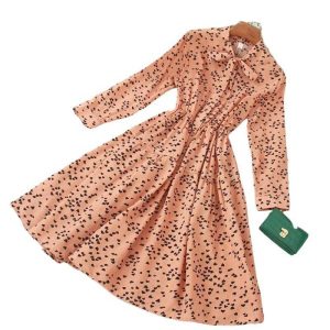 Robe Longue A Pois Cache Coeur