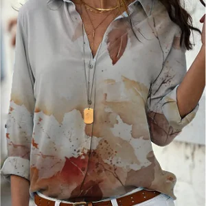 Chemise imprimée feuille d&rsquo;automne