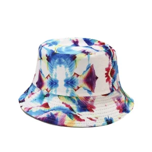 "TIE AND DYE" Chapeau Bob Imprimé Blanc Bleu Violet - URB1™