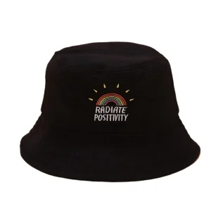 "RADIATE POSITIVITY" Chapeau Bob Brodé Streetwear - URB1™