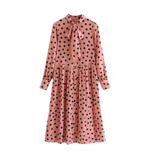 Robe Rose à Pois Blanc Année 50