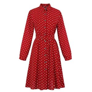 Robe A Pois Grande Taille Rouge