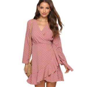 Robe A Pois Ceinture Taille Femme