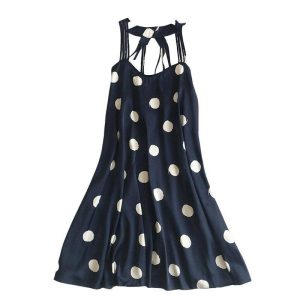 Robe Manche Longue A Pois Chemises De Nuit Sans