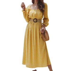 Robe Longue A Pois Tunique Mousseline Soie