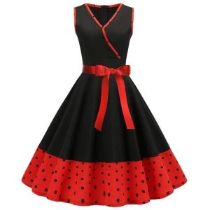 Robe A Pois Ceinture Grande Taille Femme