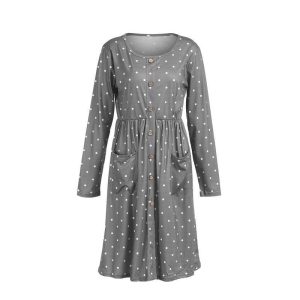 Robe Longue A Pois Poche