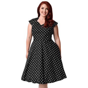 Robe À Pois Courte Taille Large 3XL