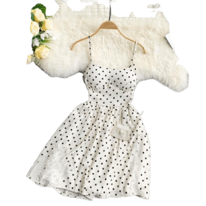 Robe À Pois Courte Fluide Fée Maraboutée