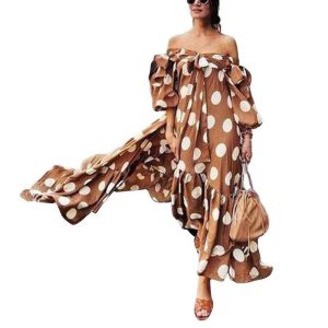 Robe Boheme A Pois Longue Bretelle