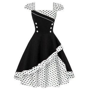 Robe D Ete A Pois Vetements Vintage Femme Grande Taille