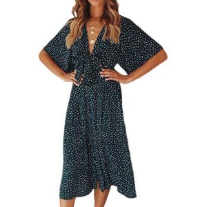 Robe A Pois Courte Cendrier De Plage Vintage