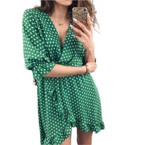 Robe A Pois Courte Debardeur Moulante